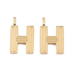 Letter H 304 прелести нержавеющей стали, письмо амулеты, золотые, Письмо ч, 15x10x2 мм, отверстие : 2.5x1 мм