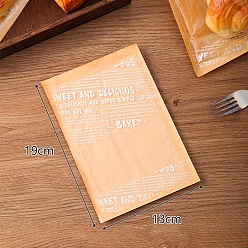 Персиковый Слойка Крафт-бумага мешок для упаковки хлеба, пакеты для печенья, прямоугольные, розовые, 19x13 см