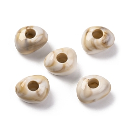 Белый Двухцветные непрозрачные акриловые бусины, имитация драгоценных камней, треугольные, белые, 13x16x9.5 мм, отверстие : 5.2 мм, о: 416 шт / 500 г