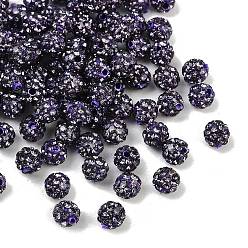 Танзания Бусины со стразами, полимерная глина , pave disco бусины, класс А, круглые, п.п. 6, танзанитом, 4 мм, отверстие : 1 мм