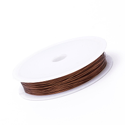Saddle Brown Round Copper Jewelry Wire, Saddle Brown, 0.3mm, about 32.8 Feet(10m)/roll, 10 rolls/group