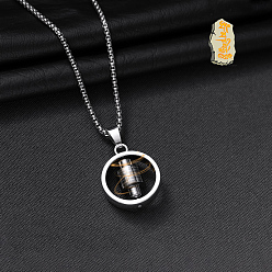 Ring Вращающийся кулон из сплава 316 цепочки из хирургической нержавеющей стали для мужчин, цвет нержавеющей стали, кольцо с колонной, 23.62 дюйм (60 см)