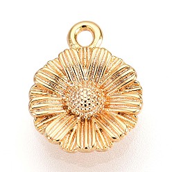 Настоящее золото 18K Латунные подвески, , без кадмия, без никеля и без свинца, реальный 18 k позолоченный, 11x8.8x2 мм, отверстие : 1 мм