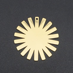 Золотой 201 подвески из нержавеющей стали, лазерная резка, плоско-круглые, золотые, 33x33x1 мм, отверстие : 1.6 мм