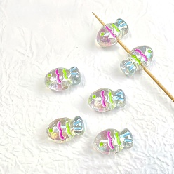 Прозрачный Непрозрачные акриловые бусины, рыба, прозрачные, 22x13 мм, отверстие : 3.3 мм