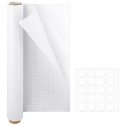 White 1 Roll Polypropylene Sofa Furniture Protectors from Cat Scratch, with Plastic Double Sided Adhesive, White, 307x0.2mm, 2m/roll