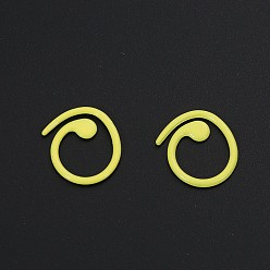 Желтый Кольца для вязания из цинкового сплава, окрашенные в запекание, вязание зажимов крючком, фиксирующий маркер стежка, желтые, 1.6x1.5 см