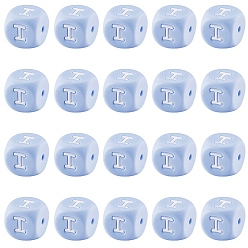 Letter I 20 силиконовые бусины с синими кубическими буквами 12x12x12 мм квадратные кубики алфавита бусины с 2 мм отверстием распорка свободные бусины с буквами для браслета, ожерелья, ювелирных изделий, letter.i, 12 мм, отверстие : 2 мм