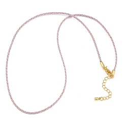 Лиловый 2мм нейлоновый плетеный шнур для изготовления ожерелий, с латунными выводами и 202 застежками из лобстера из нержавеющей стали, золотые, долговечный, стойки покрытие, сирень, 17.72 дюйм (45 см)