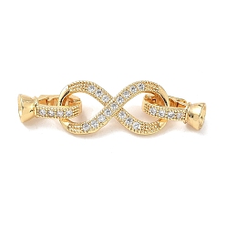 Настоящее золото 18K Латунное микропейв, прозрачный кубический цирконий, складные застежки, без кадмия, без никеля и без свинца, бесконечность, реальный 18 k позолоченный, 39 мм