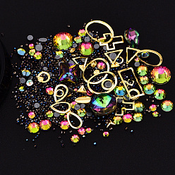 (52) Непрозрачная лаванда 3 г украшения для ногтей, со стразами и сплавами и бисером, разнообразные, разноцветные, 4x1.45 см