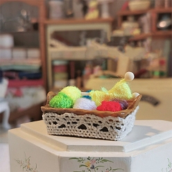 (52) Непрозрачная лаванда Модель корзины для хранения клубков пряжи и смолы, аксессуары для домашнего кукольного домика с микро-ландшафтом, притворяясь опорными украшениями, разноцветные, 43x26x15 мм