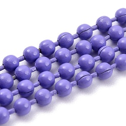 Лиловый Латунные шариковые цепи ручной работы, пайки, с катушкой, сирень, 3 мм, 32.8 футов (10 м) / рулон