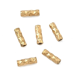 Золотой 304 шарики из нержавеющей стальной трубы, ионное покрытие (ip), текстурированная трубка, золотые, 6x2 мм, отверстие : 0.9 мм