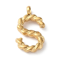 Letter S 316 подвески и подвески из хирургической нержавеющей стали, золотые, Письмо с, 14x8x2 мм, отверстие : 2 мм
