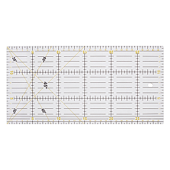 Прозрачный Стегальный шаблон, прозрачная акриловая линейка для швейных машин, лоскутное шитье своими руками, режущее ремесло, прямоугольные, прозрачные, 300x150x3 мм, отверстие : 8 мм