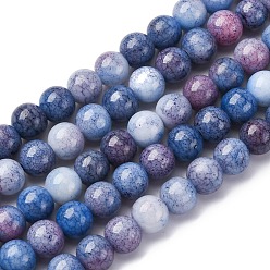 Прусский Синий Нити из окрашенных стеклянных бусин с эффектом омбре, имитация нефрита, рондель, берлинская лазурь, 8.5 мм, отверстие : 1.2 мм, около 50~52 шт / нитка, 14.33~15.31'' (36.4~38.9 см)