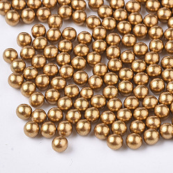Dark Goldenrod ABS Plastic Imitation Pearl Beads, Matte Style, No Hole/Undrilled, Round, Dark Goldenrod, 10mm, about 1000pcs/bag