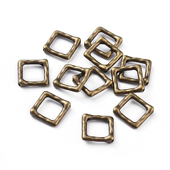 Antique Bronze Tibetan Style Alloy Bead Frame, Rhombus, Cadmium Free & Nickel Free & Lead Free, Antique Bronze, 16x16x2mm, Hole: 1mm