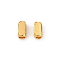 Настоящее золото 18K Латунные бусины, прямоугольные, реальный 18 k позолоченный, 4x2x2 мм, отверстие : 1.2 мм