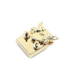Light Gold Двойной замок для кошелька из цинкового сплава «летающая лошадь», для самостоятельного изготовления сумок, золотой свет, 44x32x60 мм