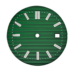 Dark Green Luminous Glow in the Dark Brass Clock Face Dial, Flat Round, Dark Green, 30.8mm