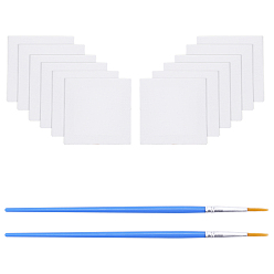 (52) Непрозрачная лаванда Принадлежности для рисования, с пустым холстом, льняные деревянные художественные кисти в грунтованной рамке и пластике наборы ручек, разноцветные, 7.2x7.2x1.15 см