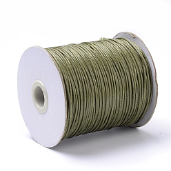 Dark Olive Green Braided Korean Waxed Polyester Cords, Dark Olive Green, 1mm, about 174.97 yards(160m)/roll