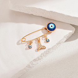 Золотой Булавки из сплава для килта для одежды рюкзака, с подвесками от сглаза, золотые, 4 мм