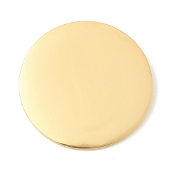 Плоский Круглый 304 подвески из нержавеющей стали, штамповка пустой метки, реальный 18 k позолоченный, плоский круглый шарм, 40x6.5 мм, отверстие : 3.5 мм