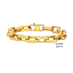 Золотой Браслеты-цепочки из нержавеющей стали для мужчин, с карабин-лобстерами , золотые, 8-1/4 дюйм (21 см)