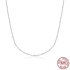 Plata 925 collares de cadenas satélite de plata esterlina, plata, 18.90 pulgada (48 cm)
