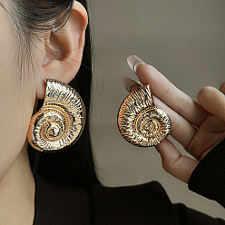 Shell Shape Серьги железа, золотые, формы раковины, 40.1x31.8 мм