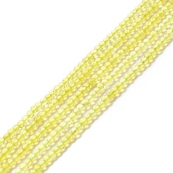 Yellow Grade AA Natural Jade Beads Strands, Round, Yellow, 2.5mm, Hole: 0.5mm, about 180pcs/strand, 14.96 inch(38cm)