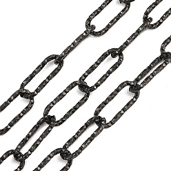 Черный 304 цепи скрепки текстурированные нержавеющая сталь, несварные, с катушкой, ионное покрытие (ip), чёрные, 17x7x1.5 мм