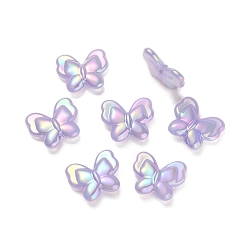Лиловый УФ-покрытие радужное радужное имитация желе акриловые бусины, бабочка, сирень, 19x22.5x6 мм, отверстие : 2.5 мм