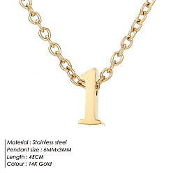 Number 304 подвески-цифры из нержавеющей стали, реальный 14 k позолоченный, число 1, 17.72 дюйм (45 см)