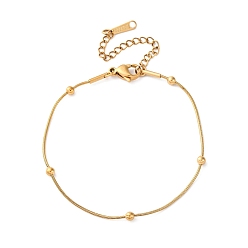 Золотой 304 браслеты-спутнички из нержавеющей стали, змеиная цепочка украшения для женщин, золотые, 6-5/8 дюйм (16.9 см)