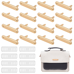 Light Gold 16шт. декоративные застежки для сумок в форме длинного овального кольца из цинкового сплава, штамповка пустых тегов, с железными прокладками, золотой свет, 47.5x9.5x17 мм