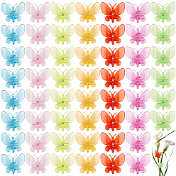 Mixed Color 70Pcs Acrylic Claw Hair Clips, Butterfly, Mixed Color, 33x39mm