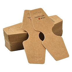 Цвет Древесины 150 картонный складной картон поверх бумажных подвесных карт, используется для ожерелья, серьги и подвески дисплей аксессуаров, трапециевидные, деревесиные, 120x45x0.4 мм, отверстия : 2 mm и 6.5x18 мм