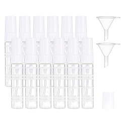 White Empty Portable Glass Spray Bottles, with ABS Dust Cap, Refillable Bottle, Mini Transparent Plastic Funnel Hopper, White, 27pcs/box