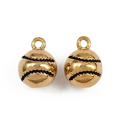 Tennis 304 прелести нержавеющей стали, ионное покрытие (ip), реальный 18 k позолоченный, большой теннис, 14.5x11 мм, отверстие : 1.8 мм