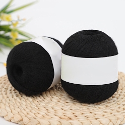 Черный Кашемировая пряжа для вязания, для одежды шарфы свитера шали шапки, чёрные, 50г/моток