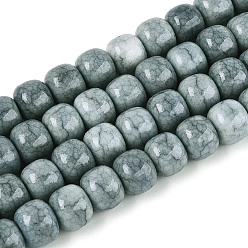 Кадет Синий Нити из окрашенных стеклянных бусин с эффектом омбре, имитация нефрита, баррель, кадетский синий, 10~10.5x8~8.5 мм, отверстие : 1~1.4 мм, около 87~93 шт / нитка, 29.33~31.30 дюйм (74.5~79.5 см)