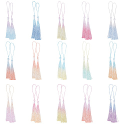 (52) Непрозрачная лаванда 30шт 15 цвета полиэстер градиент кисточка большой кулон украшения, пошив одежды своими руками кулон декор закладка для поделок, разноцветные, 137~143 мм, 2 шт / цвет