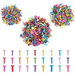 Mixed Color Eco-Friendly Stoving Varnish Iron Brads, Scrapbooking, Photo Album, Embellishment Wedding Supplies, Children Puppy Dolls Decoration, Paper Cards DIY, Mixed Color, 8x4.5mm