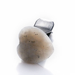 Джаспер Зажимы для вентиляционных отверстий автомобиля с лабрадоритом в форме сердца, симпатичная отделка салона автомобиля, 40 мм