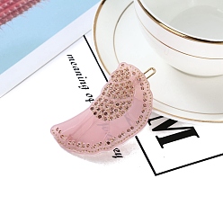 Pink Заколки для волос из ацетата целлюлозы со стразами, улитка, розовые, 65 мм