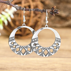 Ring Цинковый сплав мотаться, античное серебро, кольцо, 52x31 мм